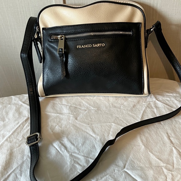 Franco Sarto Handbags - Franco Sarto Two-Tone Black and Cream Bag
